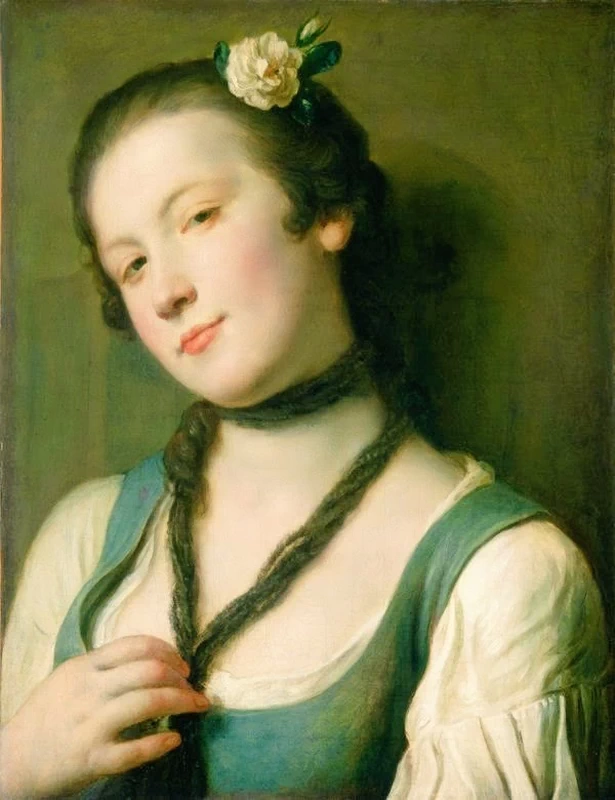 Ritratto di giovane donna con rosa